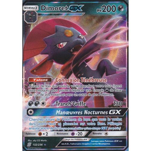 Carte Pokemon - Dimoret Gx - 200 Pv - 132/236 - Ultra Rare - Sl11 - Harmonie Des Esprits - Neuve -