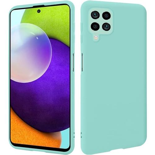 Coque Turquoise Compatible Avec Samsung Galaxy A22 4g / M22 - Coque En Silicone Tpu Premium - Résistant Aux Rayures Et Aux Chocs - Surface Mate - Coque De Protection Parfaitement Ajustée, Souple Et Ultra Fine