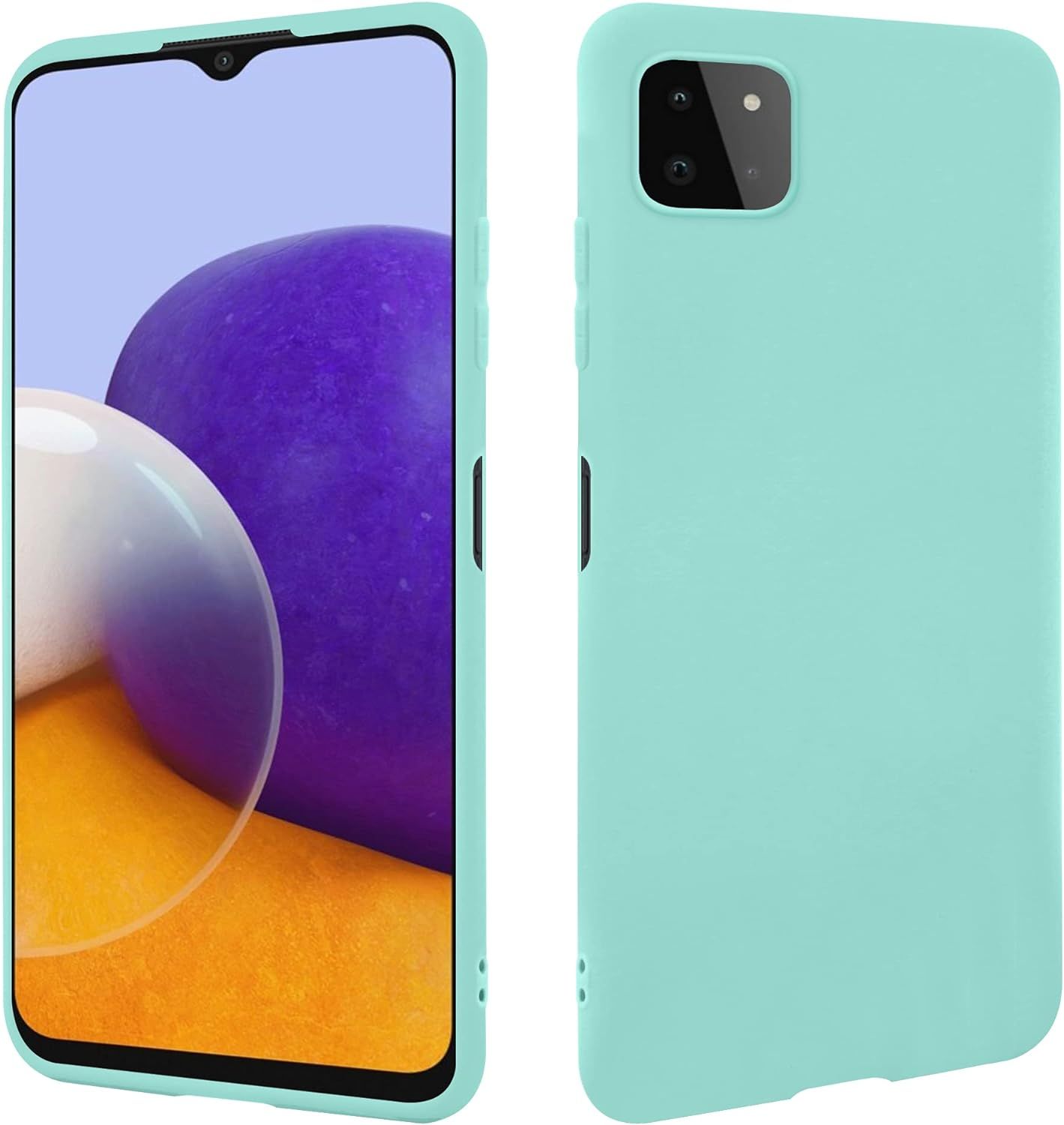 Coque Turquoise Compatible Avec Samsung Galaxy A22 5g - Coque En Silicone Tpu Premium - Résistant Aux Rayures Et Aux Chocs - Surface Mate - Coque De Protection Parfaitement Ajustée, Souple Et Ultra Fine