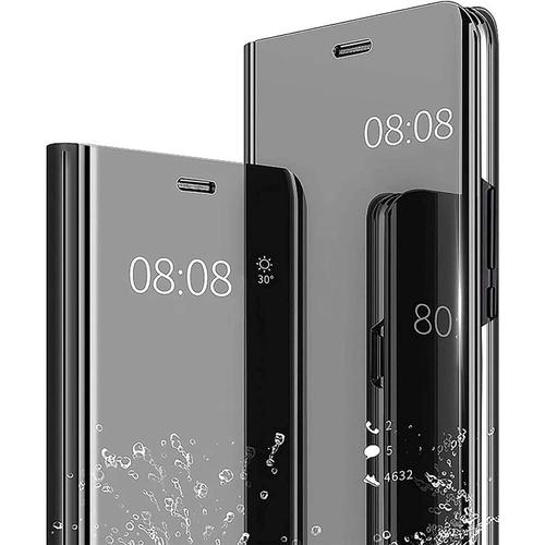 Coque Pour Xiaomi Redmi Note 11 4g, Smart Mirror Flip Case Fonction Support, Revêtement Miroir Intégral 360° Smart Cover Housse De Protection Pour Xiaomi Redmi Note 11 4g Noir