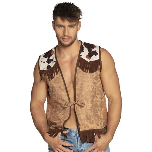 Veste Western Marron Clair Homme Taille Unique