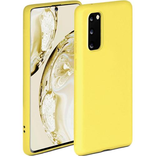 Coque Souple Compatible Avec Samsung Galaxy S20 / S20 5g Coque En Silicone, Bord Surélevé Pour Protection D'écran, Coque Souple Double Couche ? Jaune Mat