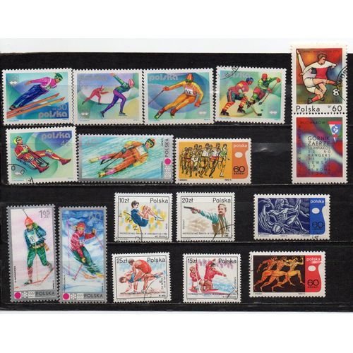 Pologne- Lot De 9 Timbres Oblitérés Et 7 Timbres Neufs- Sports