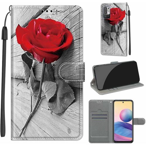 Coque Pour Xiaomi Redmi Note 10 5g / Xiaomi Poco M3 Pro 5g, Étui De Protection Antichoc, Étui En Cuir Pu De Qualité Supérieure Avec Fente Pour Carte Fonction Support Compatible Pour Xiaomi Redmi Note 10 5g