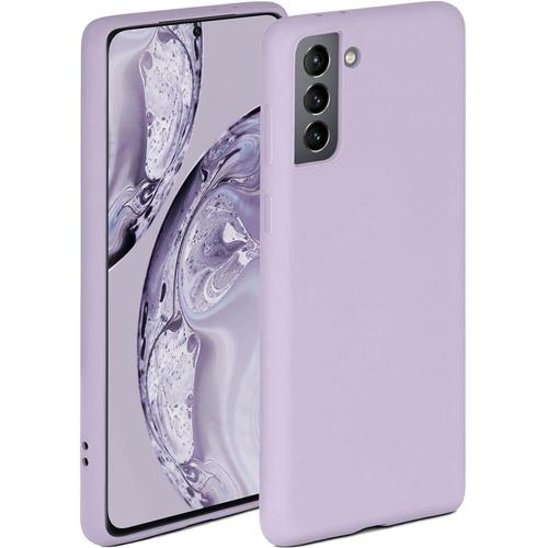 Coque Souple Compatible Avec Samsung Galaxy S21, Bord Surélevé Pour Protection D'écran, Coque Souple Double Couche ? Lilas Mat