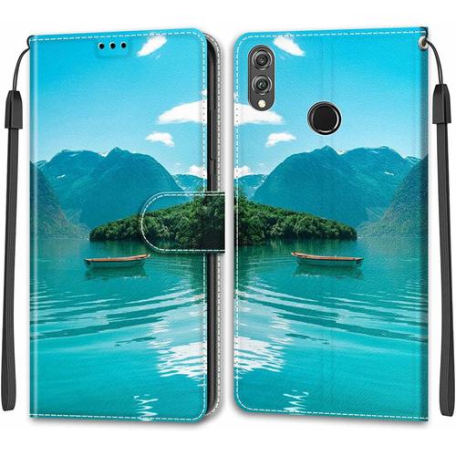 Étui De Protection Pour Huawei Honor 8x, Étui En Cuir De Qualité Supérieure, Étui À Rabat Pliable, Emplacement Pour Carte Magnétique, Fonction Support, Étui De Protection Pour Huawei V10 Lite/Honor 8x