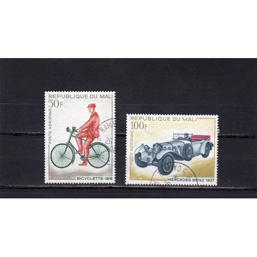 Timbres De Poste Aérienne Du Mali (Bicyclette Et Automobile)