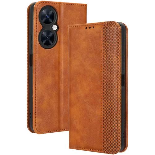 Étui En Cuir Pour Huawei Nova 11i, Premium Pu/Tpu Folio Housse De Protection, Flip Case Cover Avec Fonction Support Et Emplacements Pour Cartes, Marron