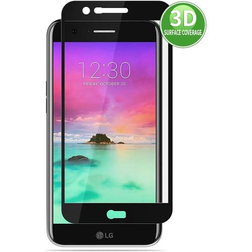 Film De Protection 3d Protection Plein Écran Compatible Avec Lg K10 2017 Noir , Couverture Complète Hd, Durcissement 9h De La Protection Du Verre, Anti-Traces De Doigts Et Anti-Éclats