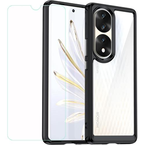 Film De Protection D'écran Pour Honor 70 Pro + Case, Housse De Protection En Tpu - Film De Protection Trempé Pour Honor 70 Pro 6,78"" - Noir