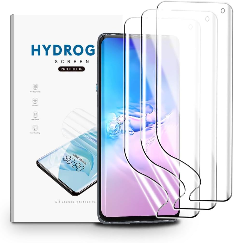 Film De Protection Pour Samsung Galaxy S10 6,1"" , 3 Pièces, Film Hydrogel Transparent Hd, Protection D'écran En Tpu Souple, Support D'identification D'empreintes Digitales