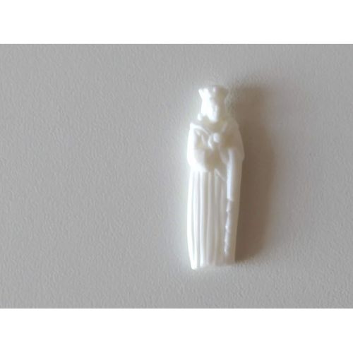 Fève Plastique Ancienne Plate Roi Blanche Biscuit