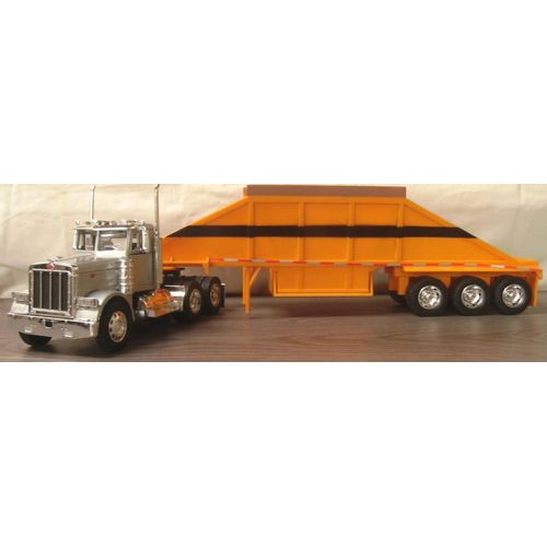 Newray Long Hauler - Semi Remorque Peterbilt Model 379 " Belly Dump Truck / Fond De Benne Basculant " - 1/32-New Ray