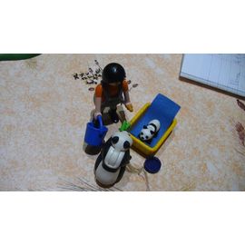 Playmobil 4922 Maman Panda Avec Son Bébé Et La Soigneuse