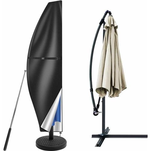 Housse De Protection Pour Parasol Avec Tige, Housse Pour Parasol 2m À 4m Grande Housse De Protection Pour Parasol, Protection Uv, Résistante Aux Intempéries, Au Vent Et À La Neige, 280x30/81/46cm