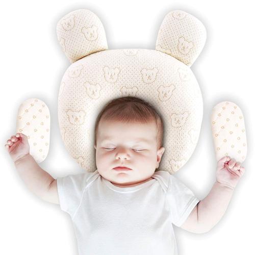 Lot de 2 oreillers en coton prévention de la tête plate bébé nourrisson  nouveau-né Pillo rond Concav soutien doux bébé oreiller nouveau-né oreiller  soutien de la tête -  France