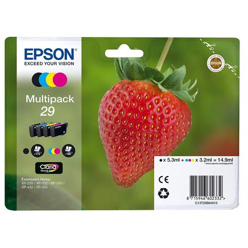Epson Multipack 29 (Fraise) - Pack de 4 cartouches d'encre - noir, jaune, cyan, magenta