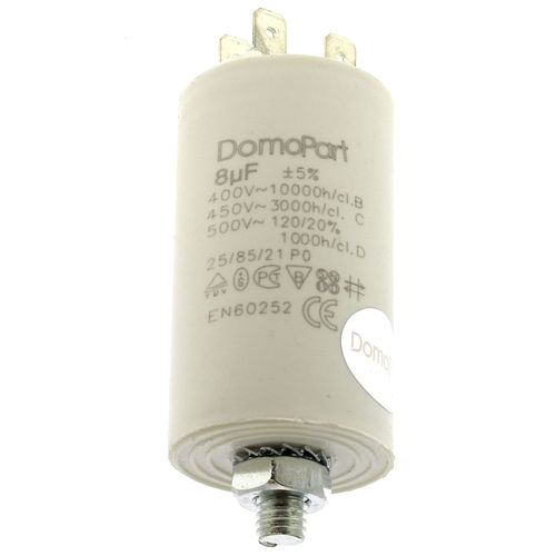 Condensateur 8µf 400v pour Lave-linge Bosch, Seche-linge Bosch, Seche-linge Miele, Lave-linge Siemens, Seche-linge Siemens, Seche-linge Ariston, Sech