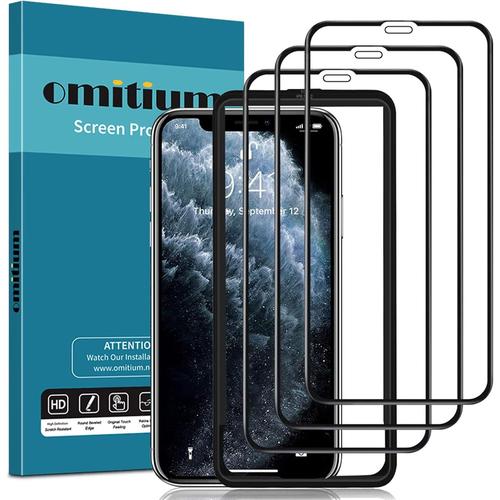 Film De Protection Plein Écran Pour Iphone 11 Pro Max/Xs Max, Lot De 3 Film De Protection Iphone Xs Max Film De Dureté 9h Avec Aide Au Positionnement Protecteur D'écran Anti-Rayures Iphone 11 Pro Max