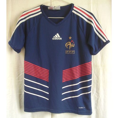 T-Shirt Maillot Football " F.F.F " (1 Étoile) - Manches Courtes - Adidas Climalite - 14 Ans