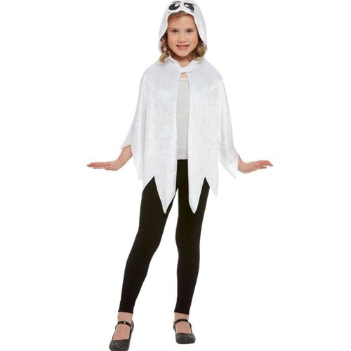 Cape Fantôme À Capuche Velours Blanc Enfant Tu