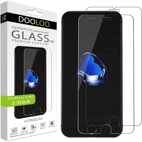 Hd Verre Trempé 2 Pièces Compatible Avec Iphone 8 Plus, Iphone 7 Plus Film Trempé Anti-Rayures Film De Verre Dur 9h Avec Protection D'écran Optimale, Film De Protection Sans Bulles