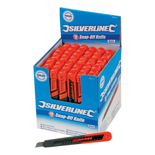Boîte présentoir de 48 cutters à lame sécable 9 mm - 48 pcs