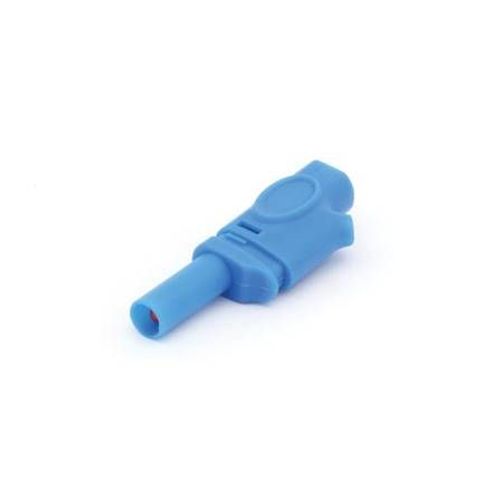 Fiche banane 4mm selon iec1010 bleu