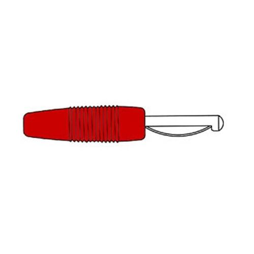 Fiche standard 4mm avec vis de serrage - rouge (von 20)