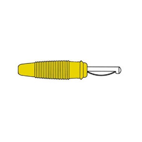 Fiche 4mm a trou transversal, a souder - jaune (vq 30)