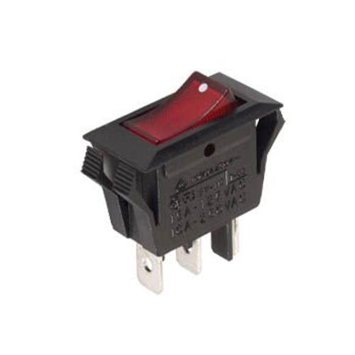 Interrupteur de puissance a bascule 10a-250v spst on-off - avec temoin neon rouge