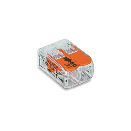 Mini borne de connexion à levier 2 x 0.2 - 4 mm² pour tout type de c ble