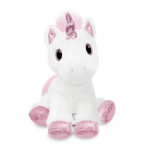 Peluche Sparkle Licorne Lolly Blanc Rose 30 Cm