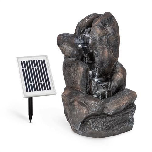 Blumfeldt Rocherquell Fontaine De Jardin En Cascade Batterie 2 Kw Panneau Solair