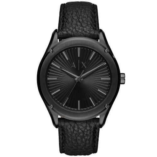 Montre Armani Exchange En Cuir Noir