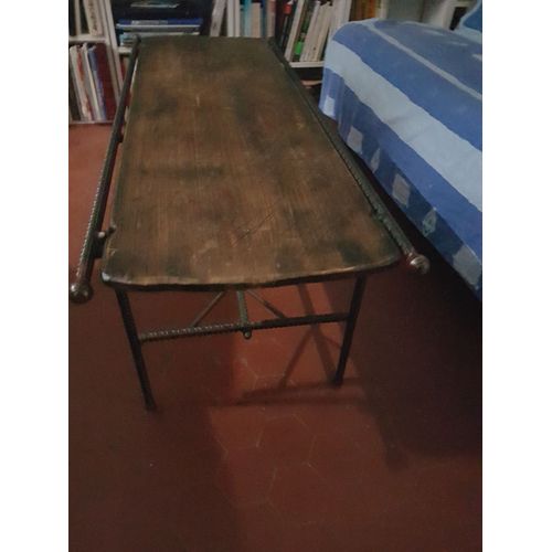 Table Basse En Bois Et Fer Forgé