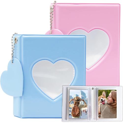 2 Pieces Photocard Holder Kpop Porte-Carte Photo Album Binder Avec 32 Pochettes Pour Collection De Cartes Photocard Mini Classeur