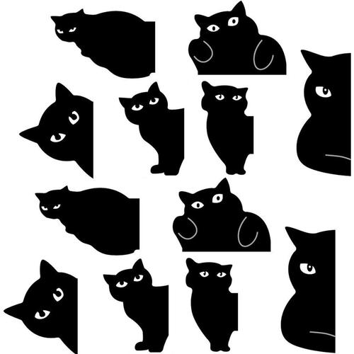 12 Pièces Marque Page Magnetique Marque Page Chat Curious Cat Couleur Noir Marque Page Marque Page Original Noël Cadeau Pour