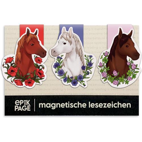 Lot De 3 Marque-Pages Magnétiques Chevaux - Petits Cadeaux Pour Cavalière, Amateur De Chevaux, Enfants, Filles, Femmes - Cadeau