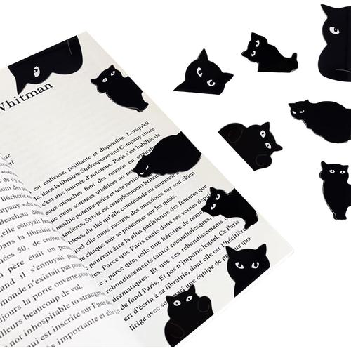 12 Pièces Marque Page Chat Marque Page Original Marque Page Livre Marque Page Marque Page Aimanté Chat Noir Pour Les Amoureux Des