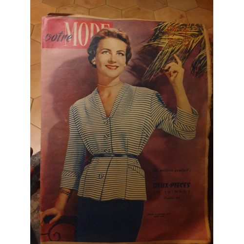 Votre Mode - N°441 - 04/08/1955 - Deux-Pièces En Lainage (Couv. & Patron)
