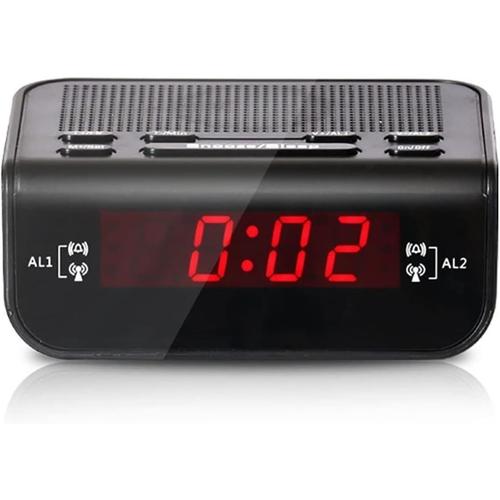 Réveil Radio Chambre FM LED Affichage réveil numérique, horloges électriques pour Chambre et Chevet pour Chambres