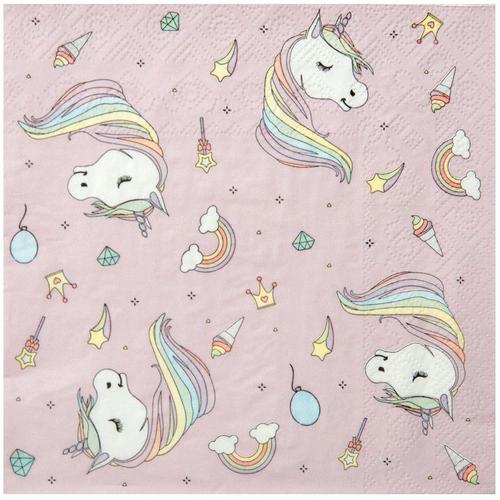 20 Serviettes Licorne