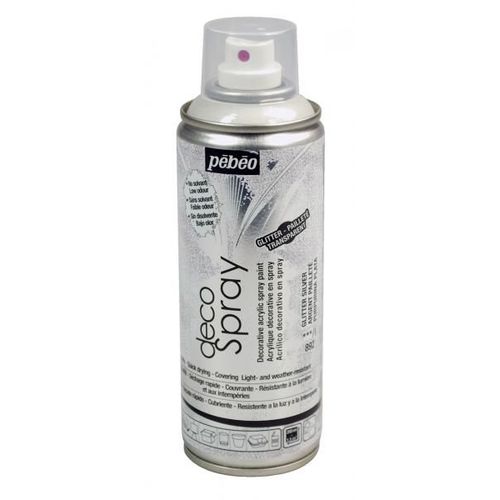 200ml Decospray Argent Paillete