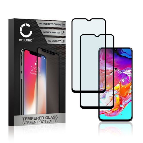 2x Protection D'écran En Verre Samsung Galaxy A70 (Sm-A705f) (3d Case-Friendly, 9h, 0,33mm, Full Glue) Verre Trempé