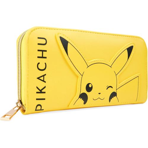 Jaune Jaune Jaune Pokémon Portefeuille Femme Pikachu Grand Portefeuille Femme Porte Monnaie et Rangement Cartes Idée Cadeau Adulte Ado