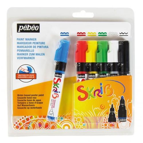 Set De 6 Marqueur Skrib Gouache