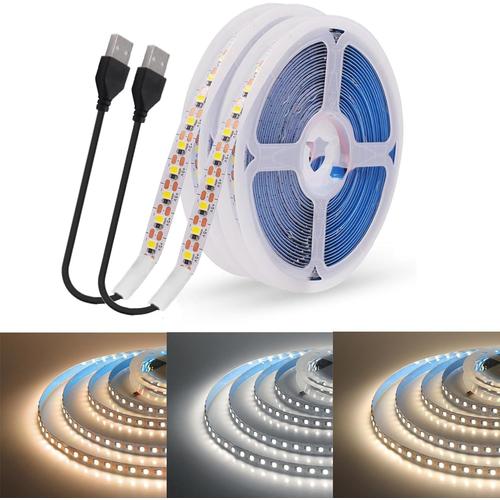 Ruban Led 5v 2835 Usb, 120 Led/M 8mm Ip20 Non Étanche Lumiere Led Bande Lumineux Bandeau Pour Tv Rétroéclairage, Armoire, Chambre, Éclairage Maison Diy.