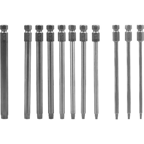 Tournevis à Main Sets avec 2 Tournevis à Cliquet Magnétique, 11PCS Torx Hex Tige 750mm, S2 Alliage d'Acier, T5 T6 T7 T8 T9 T10 T15 T20 T25 T27 T30 T40, Embouts Magnétiques