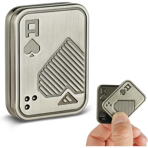 Poker Fidget Slider Toy, Jouet De Curseur De Fidget De Poker, Jouets Anti-Anxiété Push Slider,Jouet Anti-Stress Magnétique En Métal, Pour Autisme Tdah Pour Bureau, École, Maison -Argent Blanc